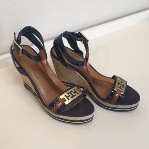 Tommy Hilfiger Wedge Espadrille Sandals - Size 8